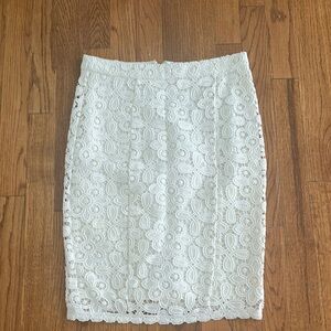 INTERMIX White Lace Pencil Skirt